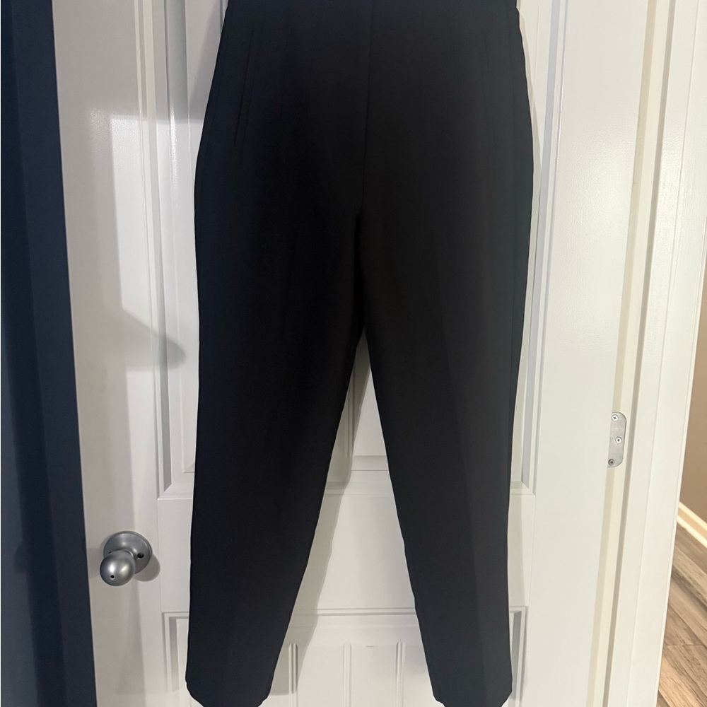 Zara Black Trousers High-Waist Straight-Leg